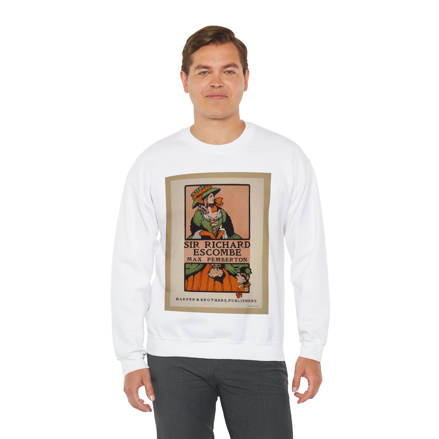 Sir Richard Escombe. - Drawing. Public domain image. White Heavy Blend Adult Crew Neck SweatShirt