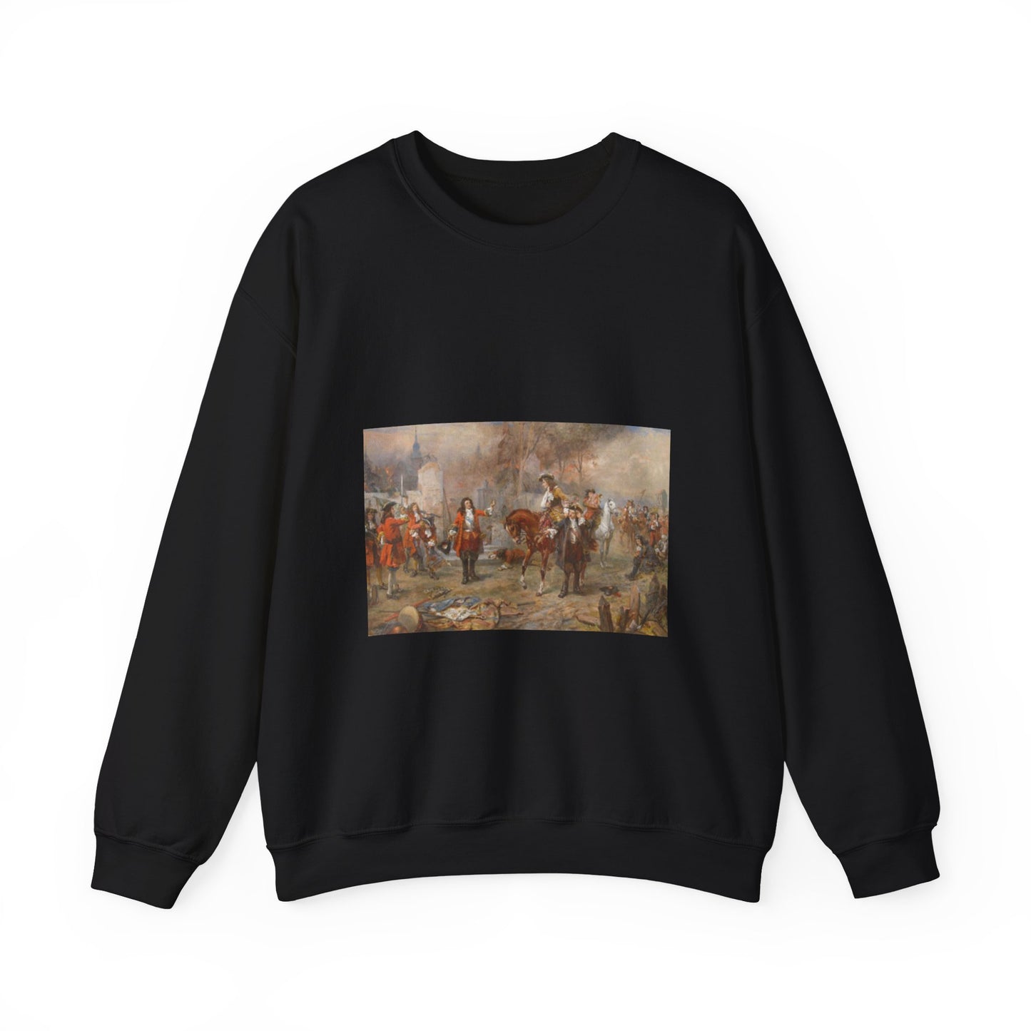 The Duke of Marlborough greeting Prince Eugene of Savoy after their victory at Blenheim Black Heavy Blend Adult Crew Neck SweatShirt