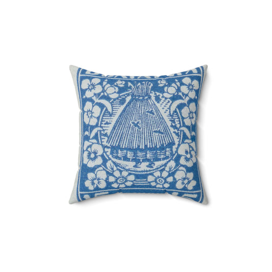 Frimärke ur Gösta Bodmans filatelistiska motivsamling, påbörjad 1950.Frimärke från Bulgarien, 1940. Motiv av bikupa. "Lanbrukspropaganda". Decorative Accent Square Pillow