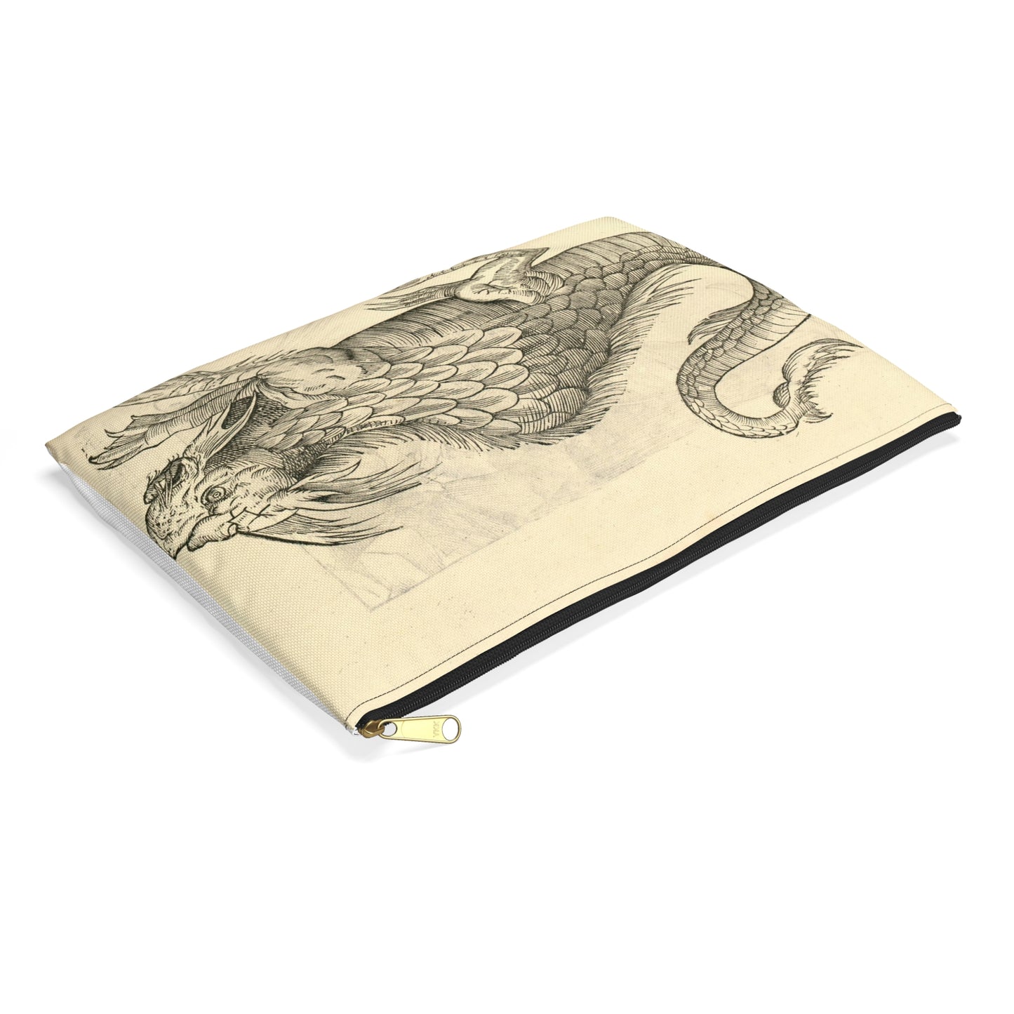 Orobonis Piscis effigies - Public domain portrait drawing  Large Organizer Pouch with Black Zipper