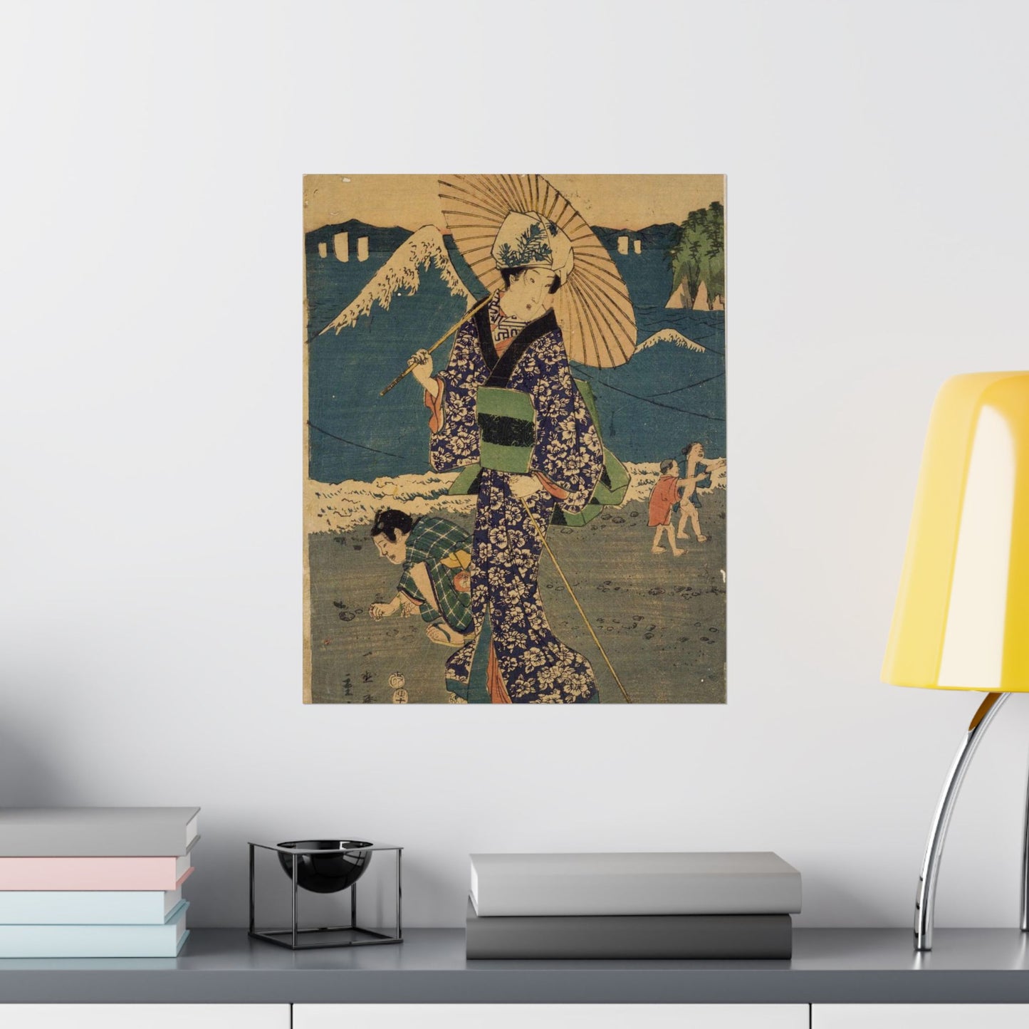 NDL-DC 1301718 03-Utagawa Hiroshige II-相州江のしま詣之図-安政1-crd High Quality Matte Wall Art Poster for Home, Office, Classroom