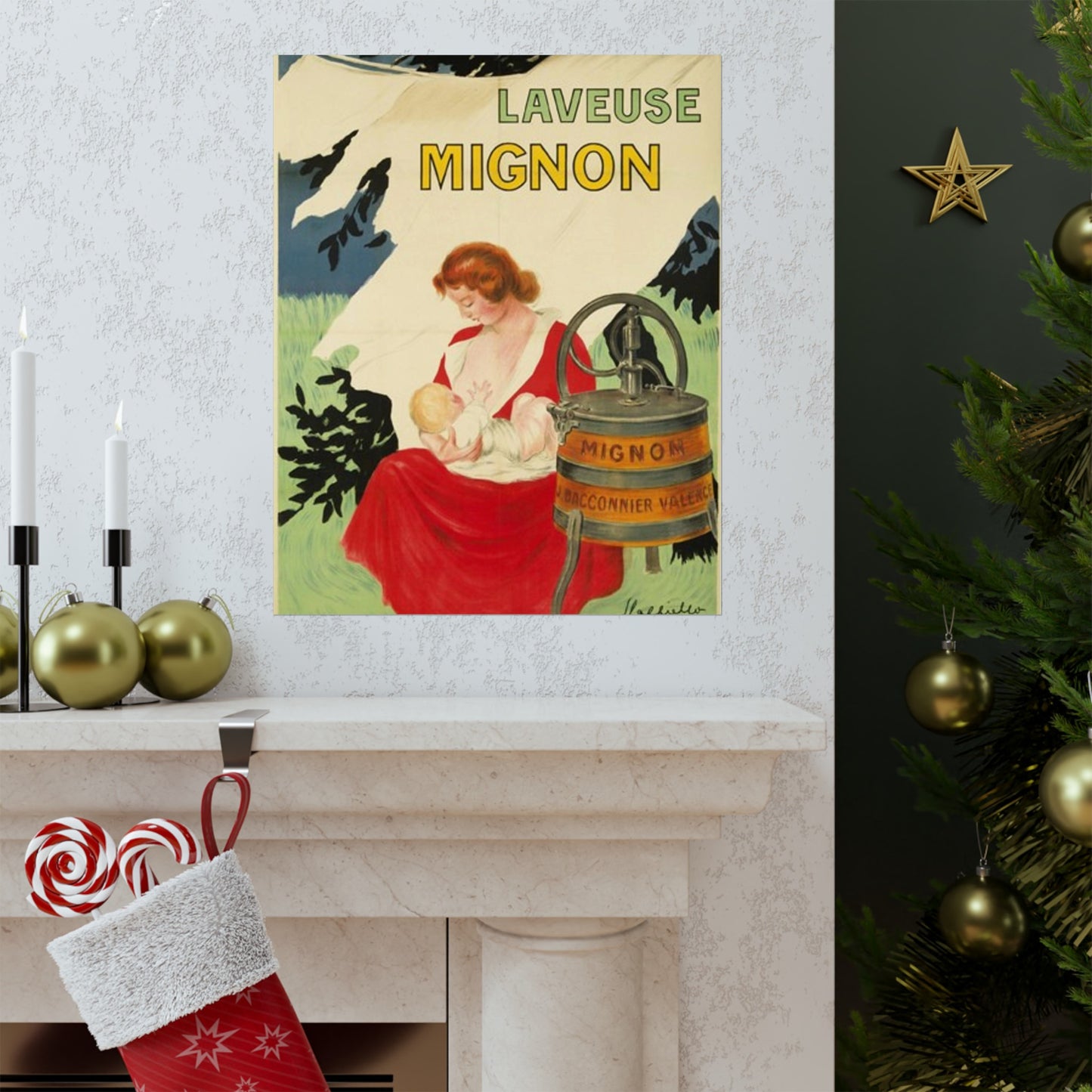 Affiche Laveuse Mignon - Art nouveau public domain image High Quality Matte Wall Art Poster for Home, Office, Classroom