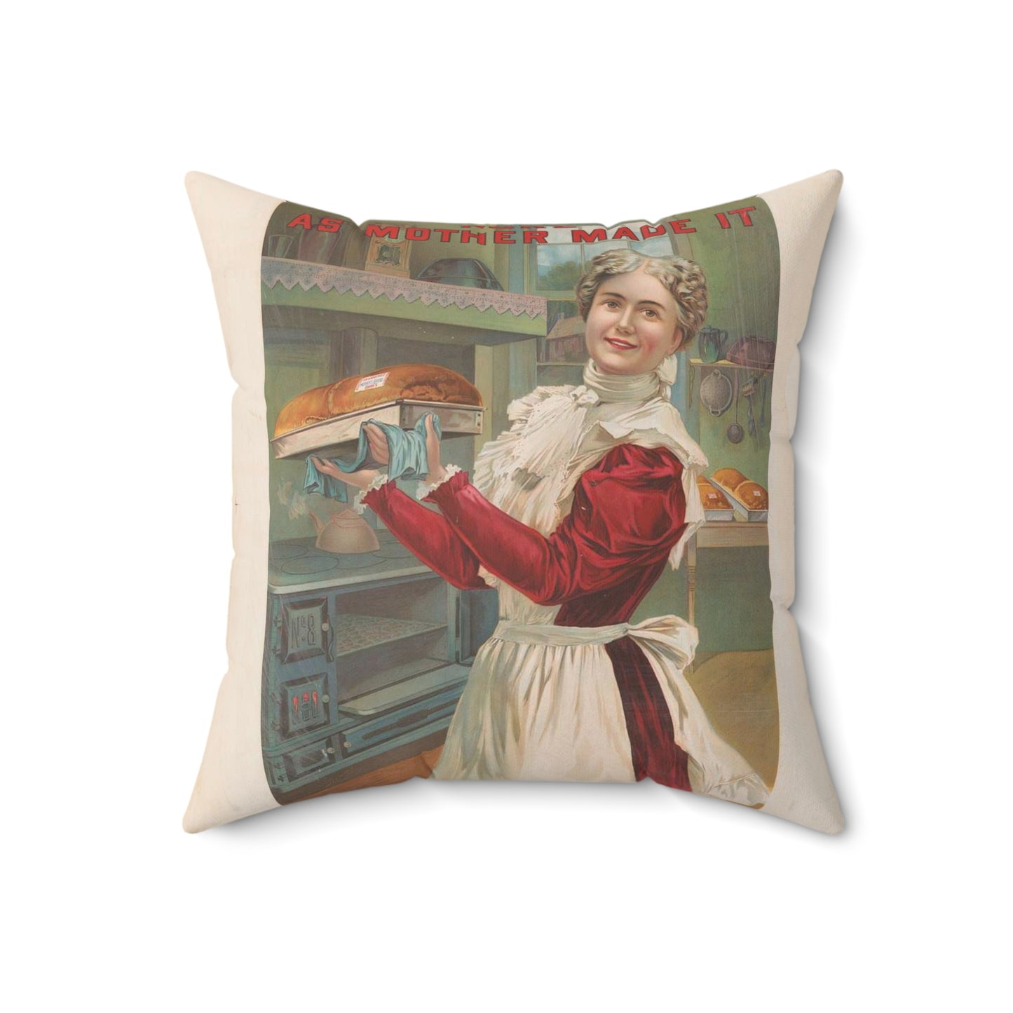 "Mother's bread" pure as mother made it. Made by J.A. Dahn & Son, 15, 17, 19, North Oxford St., Brooklyn Decorative Accent Square Pillow