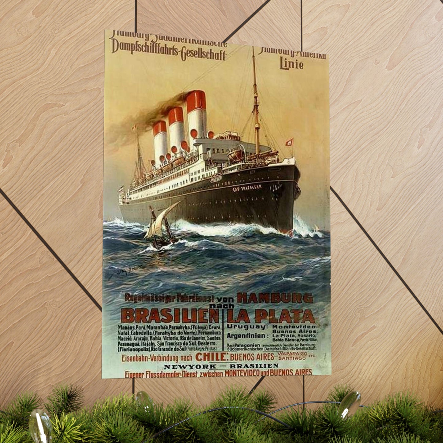 Dampfer Cap Trafalgar 1899 - Public domain image of a steam boat High Quality Matte Wall Art Poster for Home, Office, Classroom