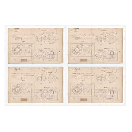 Patent drawing - Drawing of Improvements in Magneto-electric Telegraphs Public domain  image Laminated UV Protective Vinyl Stickers