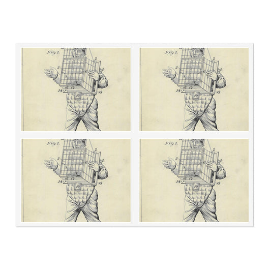 Patent drawing - Drawing of Equipment for a "Base Ball Catcher" Public domain  image Laminated UV Protective Vinyl Stickers