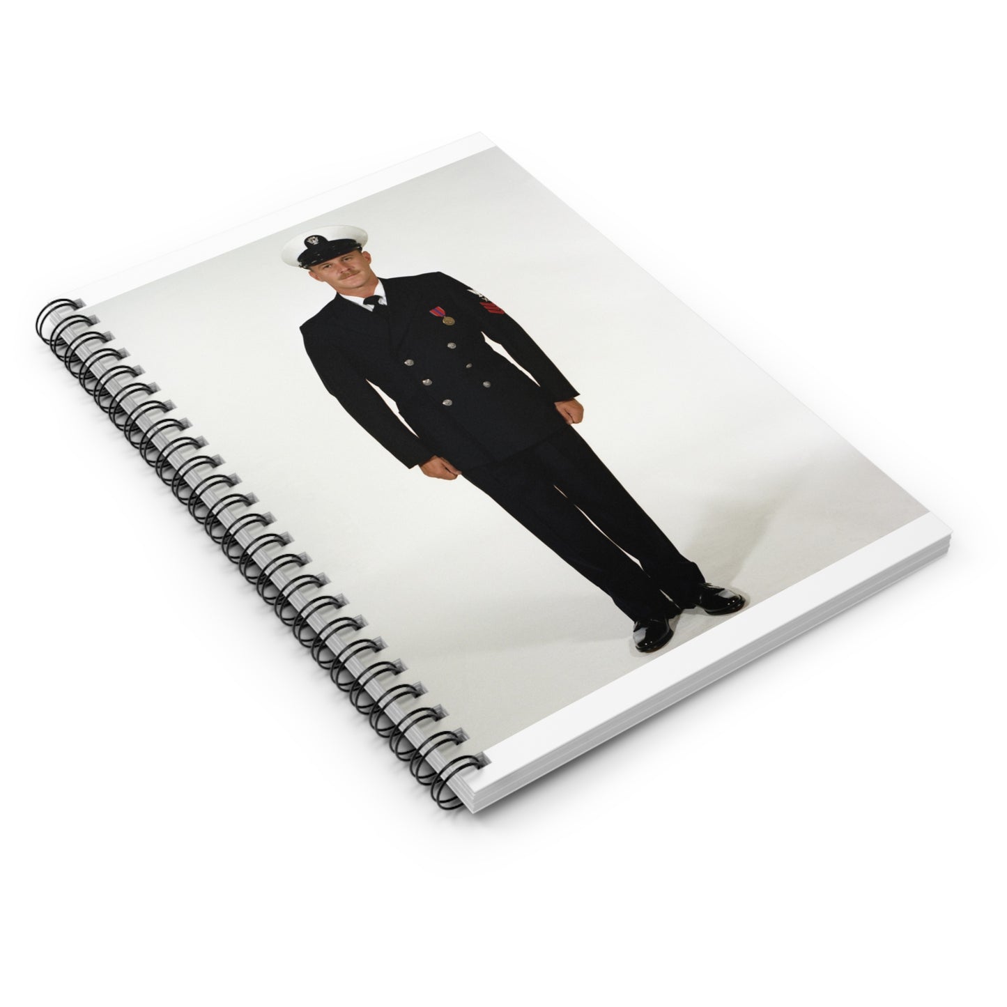 Uniform: Full dress blue, Navy enlisted men, ranks E-1 through E-6 Spiral Bound Ruled Notebook with Printed Cover