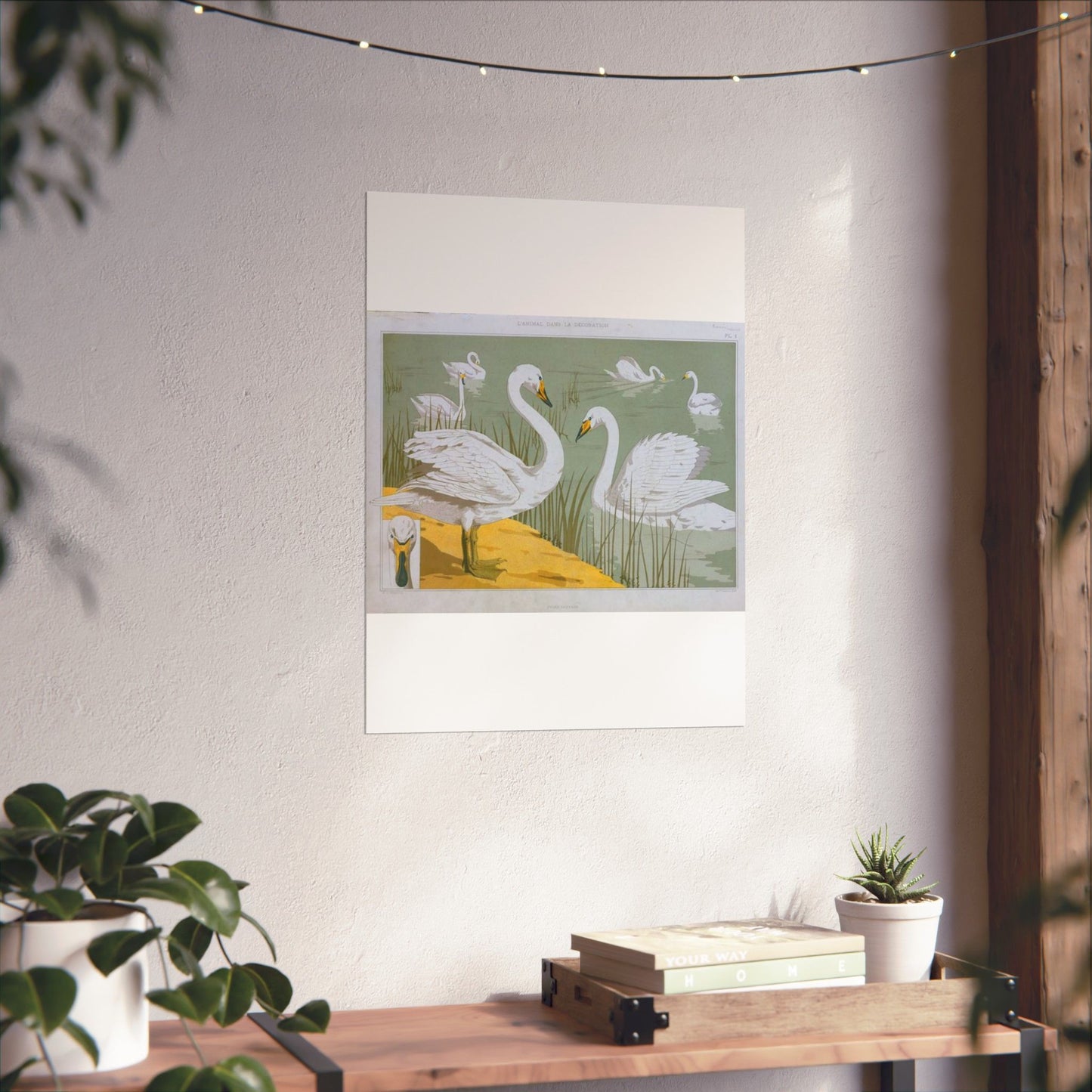 Cygne sauvage - Art nouveau public domain image High Quality Matte Wall Art Poster for Home, Office, Classroom