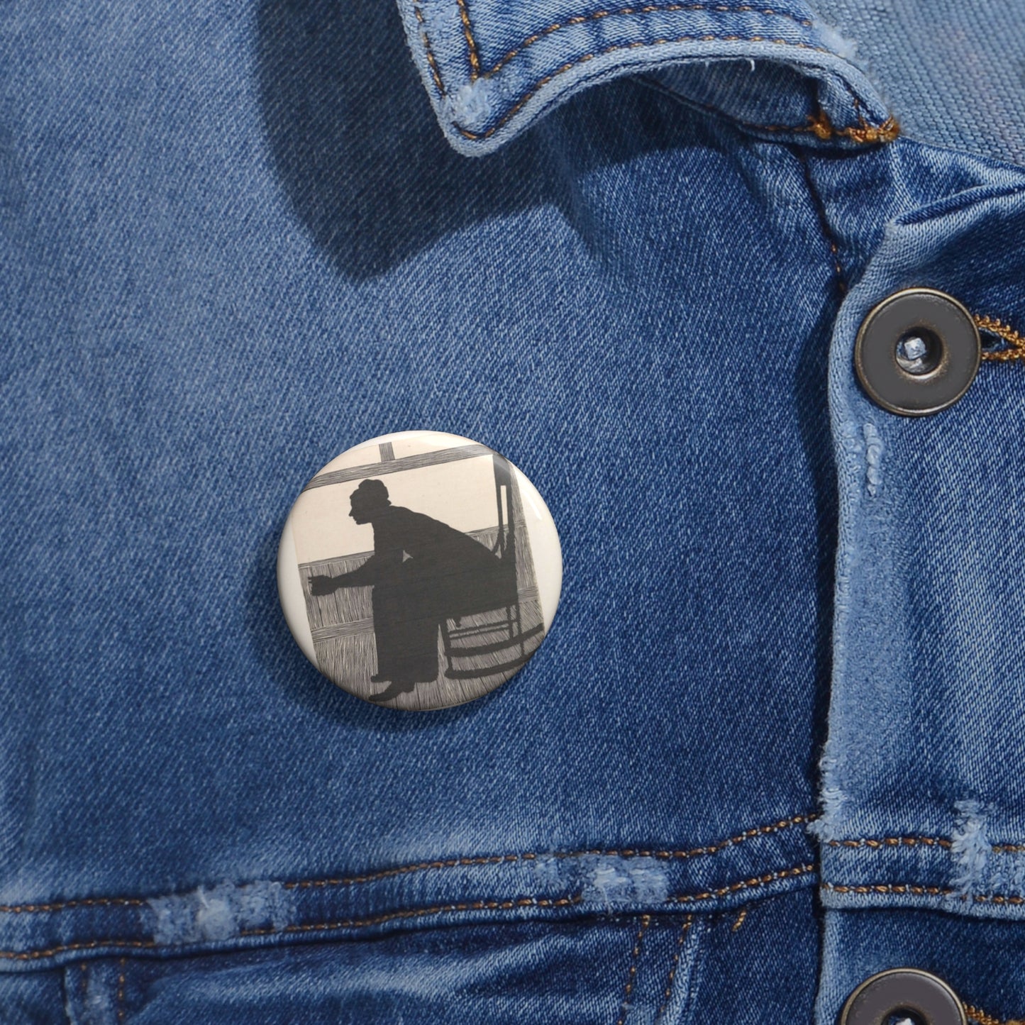 Samuel Jessurun de Mesquita - Silhouet (Vrouw in schommelstoel) Pin Buttons with Crisp Design