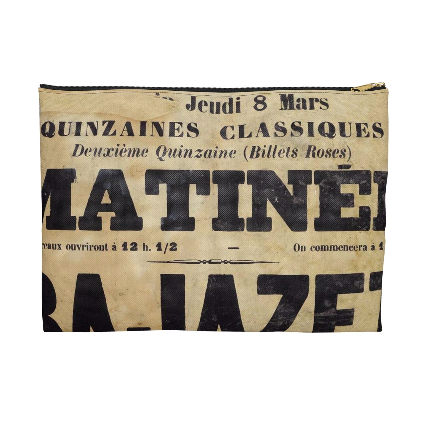 Poster of Bajazet 1900 - A poster advertising a concert in paris Large Organizer Pouch with Black Zipper