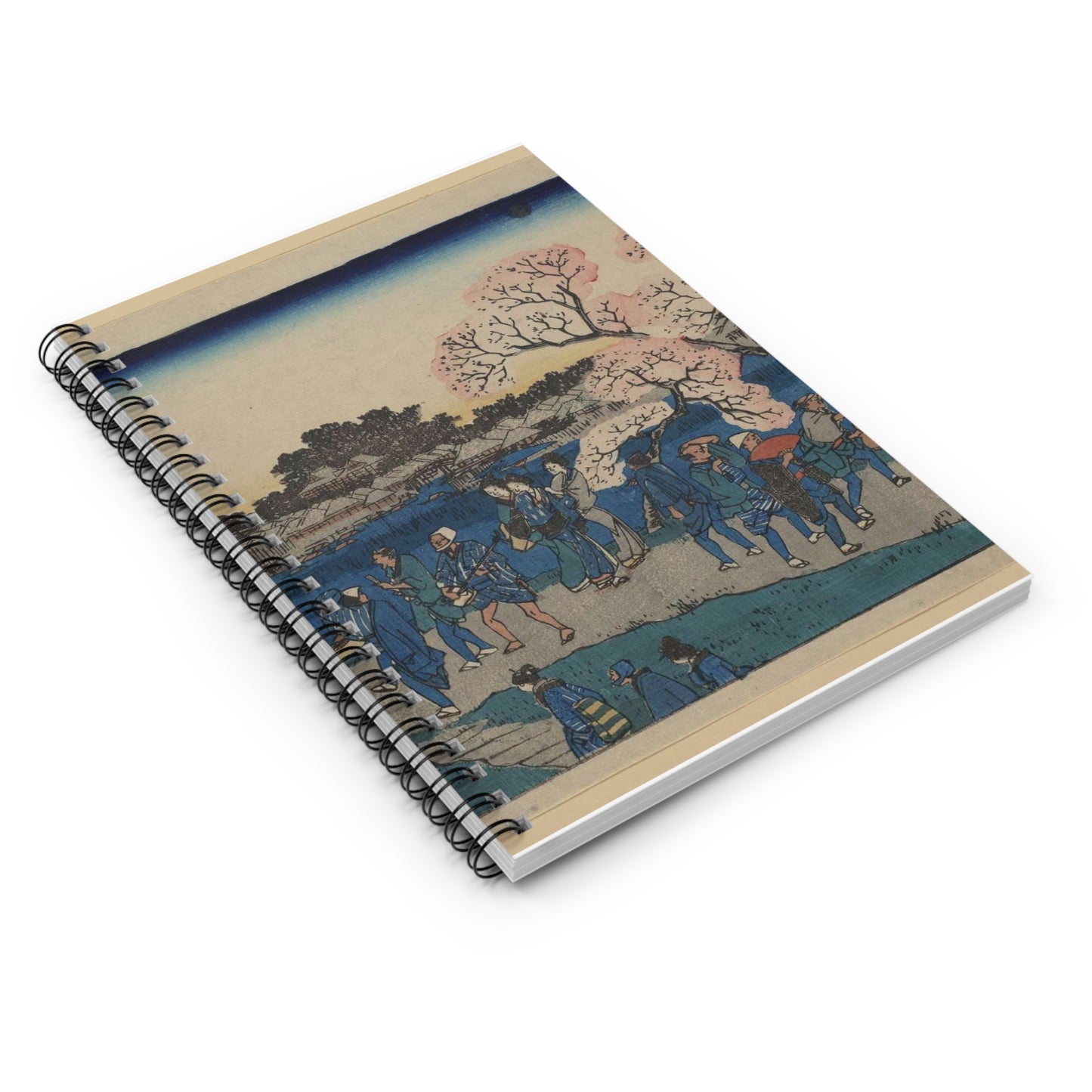 Sumida tsutsumi hanami no zu Andō Hiroshige Spiral Bound Ruled Notebook with Printed Cover