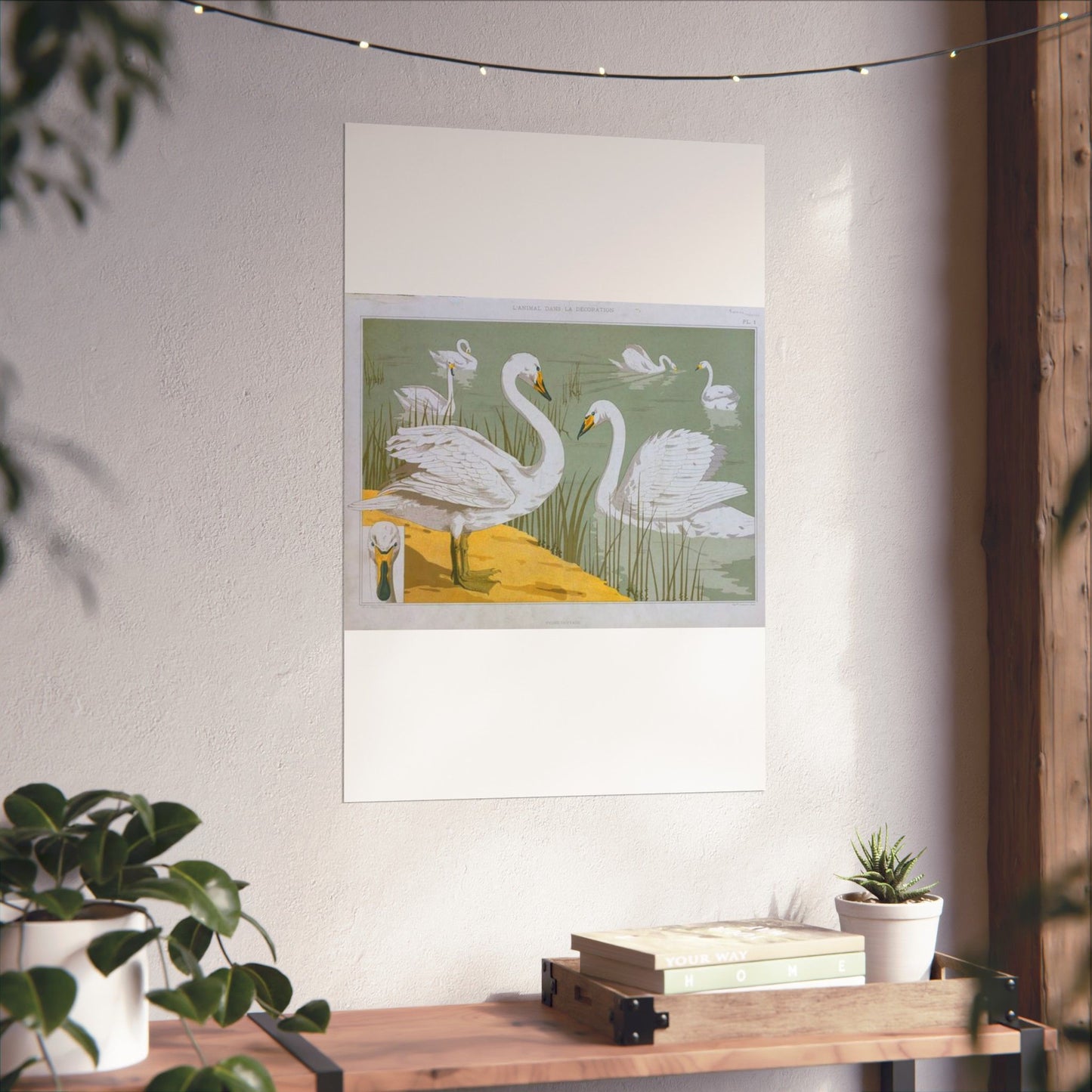 Cygne sauvage - Art nouveau public domain image High Quality Matte Wall Art Poster for Home, Office, Classroom