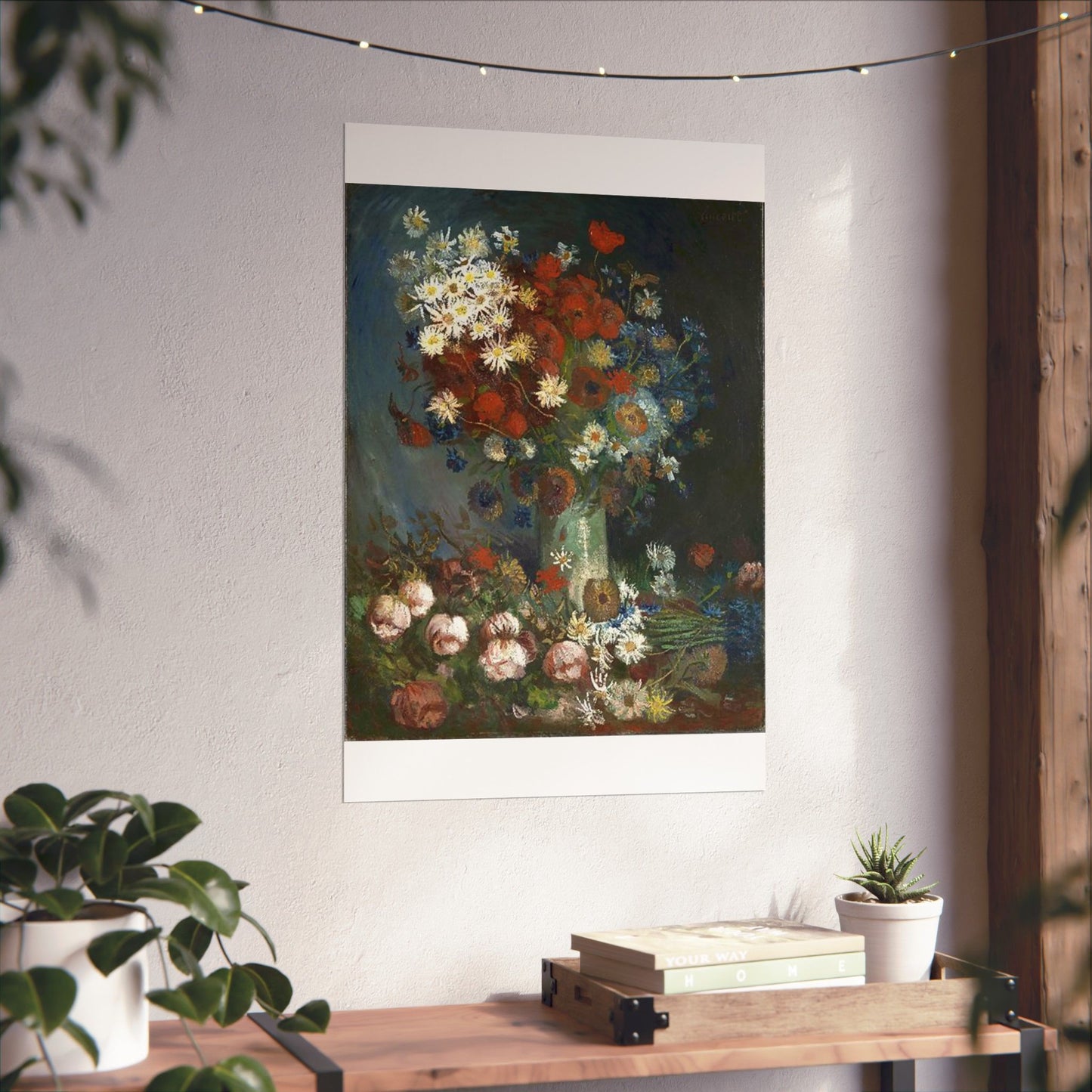 Still life with meadow flowers and roses Van Gogh 1886 High Quality Matte Wall Art Poster for Home, Office, Classroom