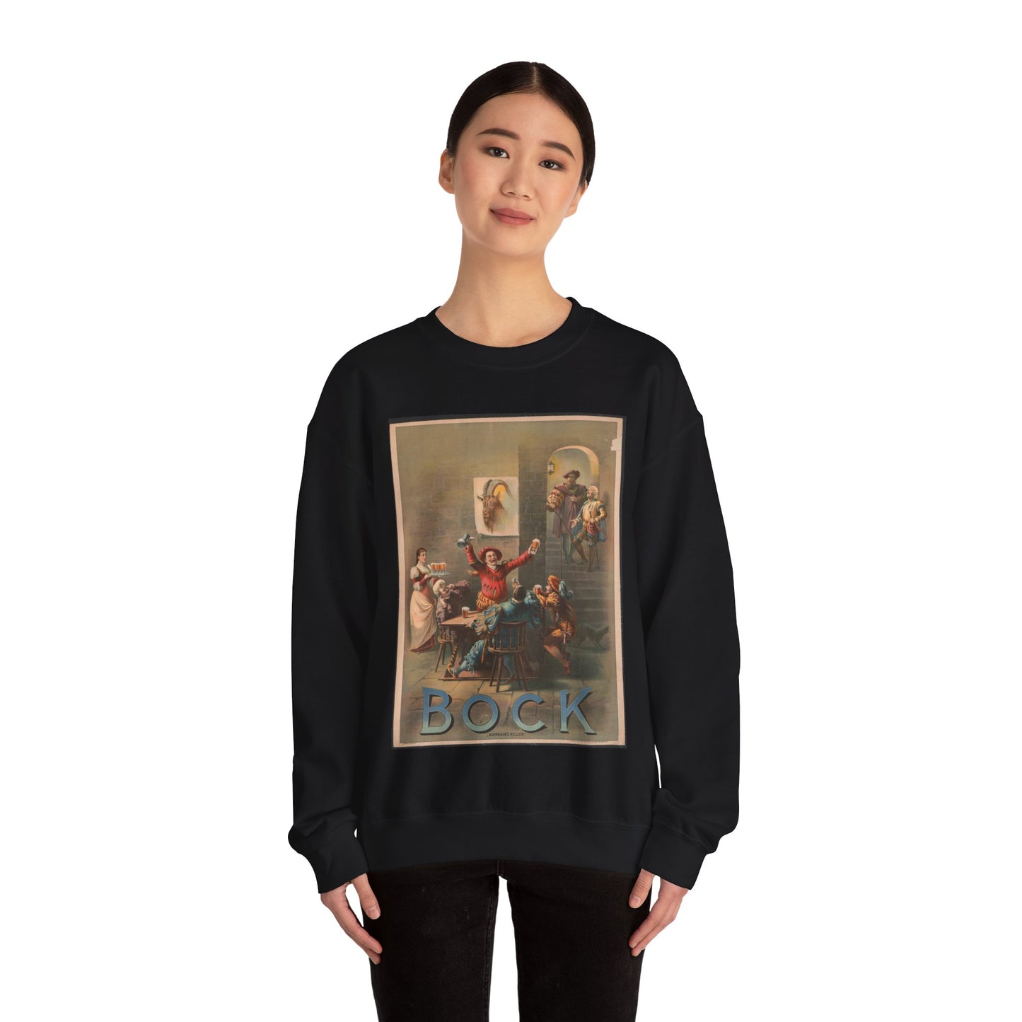 Bock, "Auerbach's keller" - Print, Library of Congress collection Black Heavy Blend Adult Crew Neck SweatShirt