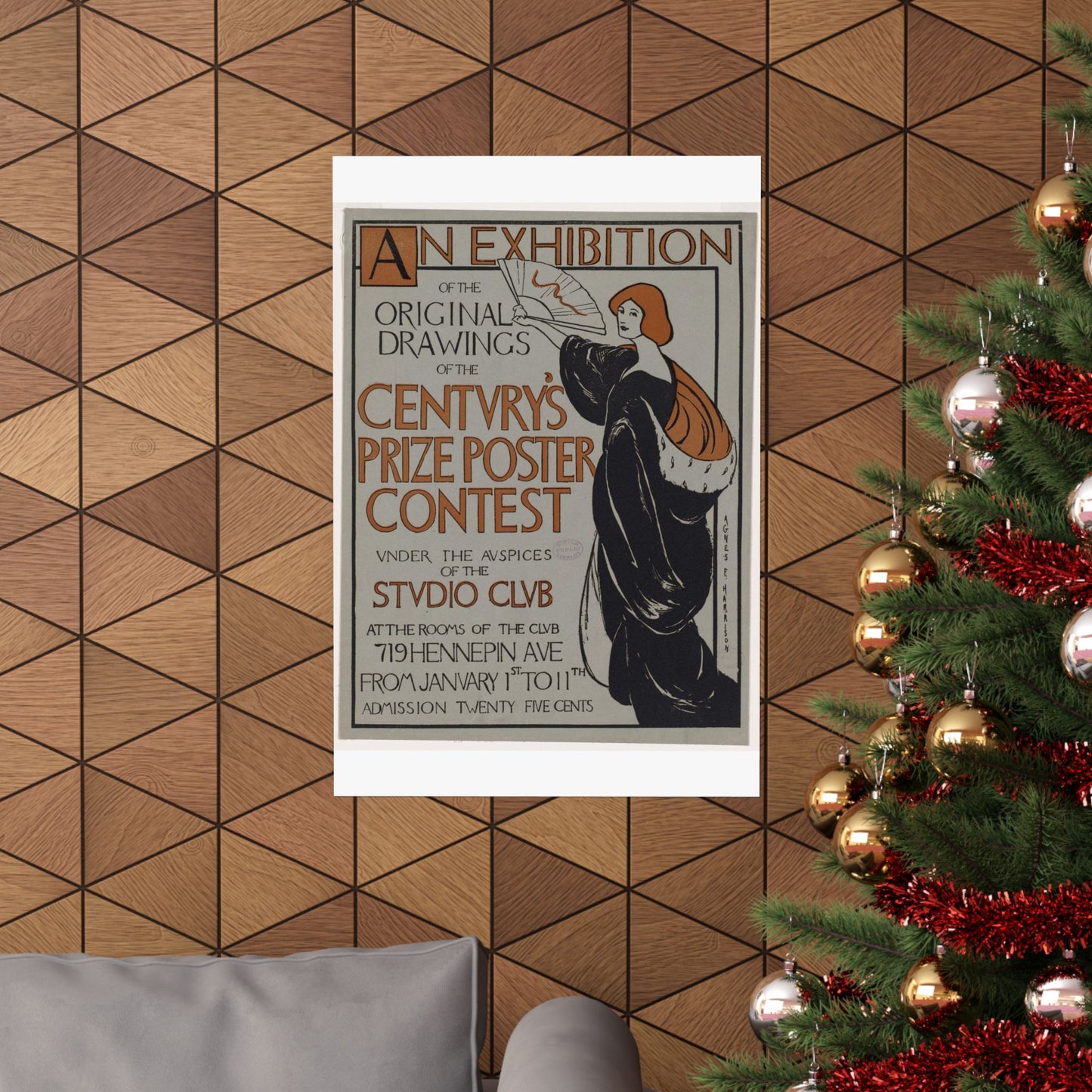 An exhibition of the original drawings of the Century's prize poster contest under the auspices of the Studio Club High Quality Matte Wall Art Poster for Home, Office, Classroom