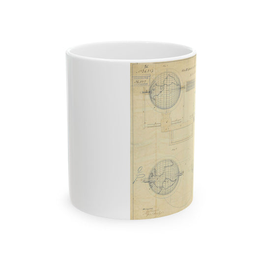 Patent drawing - Drawing of an Improvement in School Globes Public domain  image Beautiful Novelty Ceramic Coffee Mug 11oz