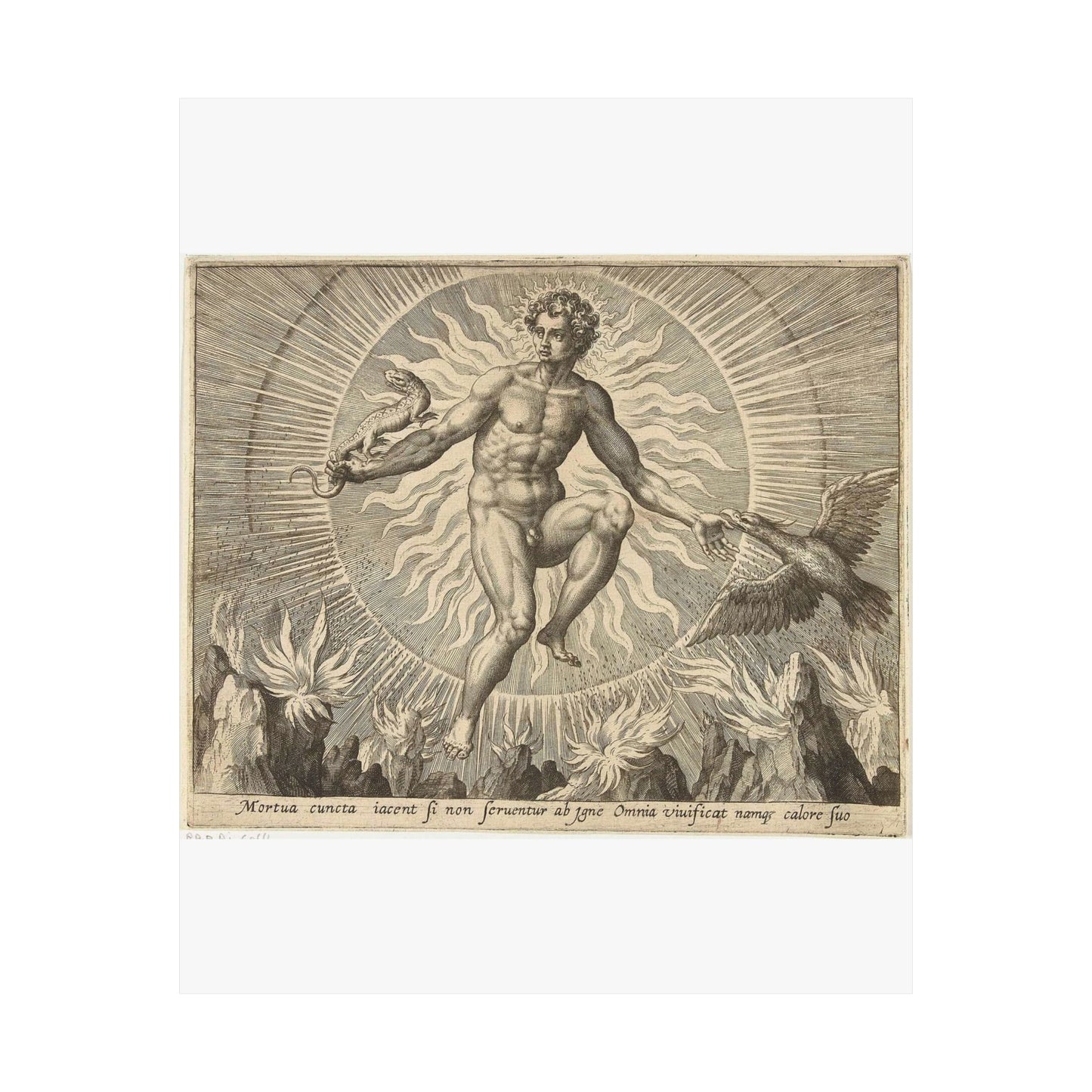 Adriaen Collaert - Vuur - Engraving, Public domain image  High Quality Matte Wall Art Poster for Home, Office, Classroom
