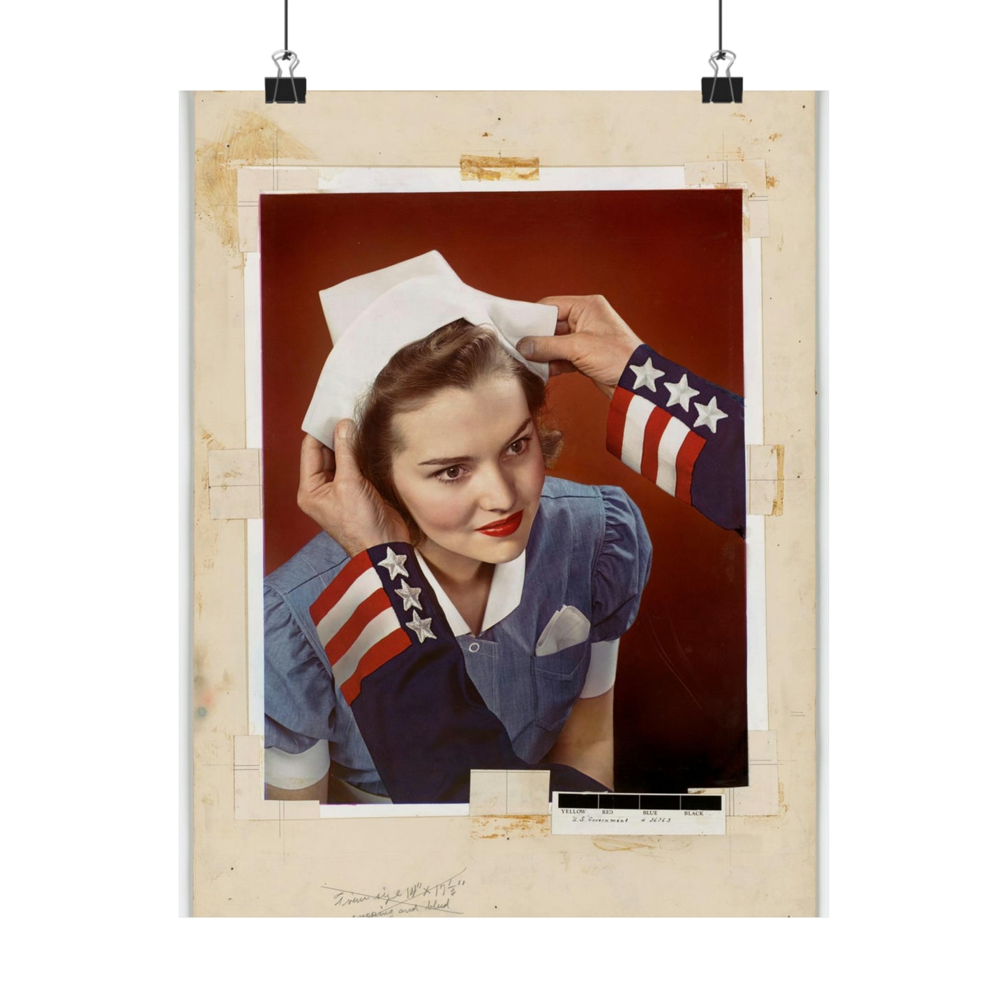 [Nurse having a nurse's cap place on her head] [Victor Keppler] High Quality Matte Wall Art Poster for Home, Office, Classroom