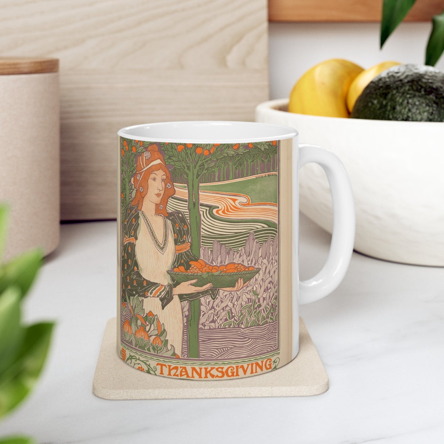 Louis Rhead - Harper's Bazar: Thanksgiving Beautiful Novelty Ceramic Coffee Mug 11oz