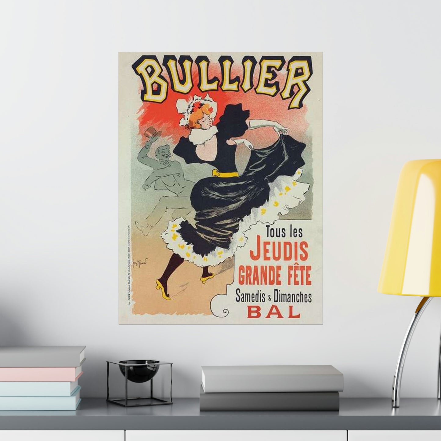 Affiche pour le "Bal Bullier".. Public domain reproduction. High Quality Matte Wall Art Poster for Home, Office, Classroom