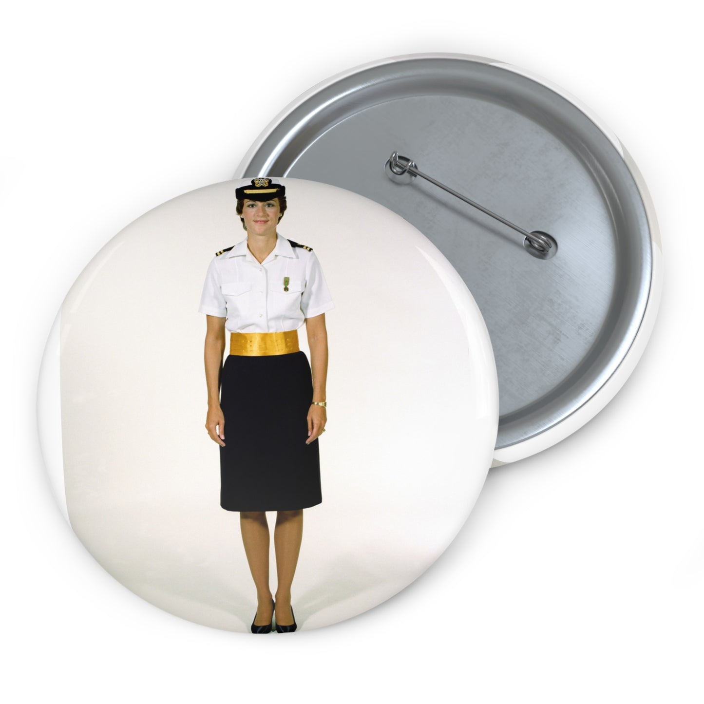 Uniform: Tropical dinner dress blue, female Navy officers Pin Buttons with Crisp Design