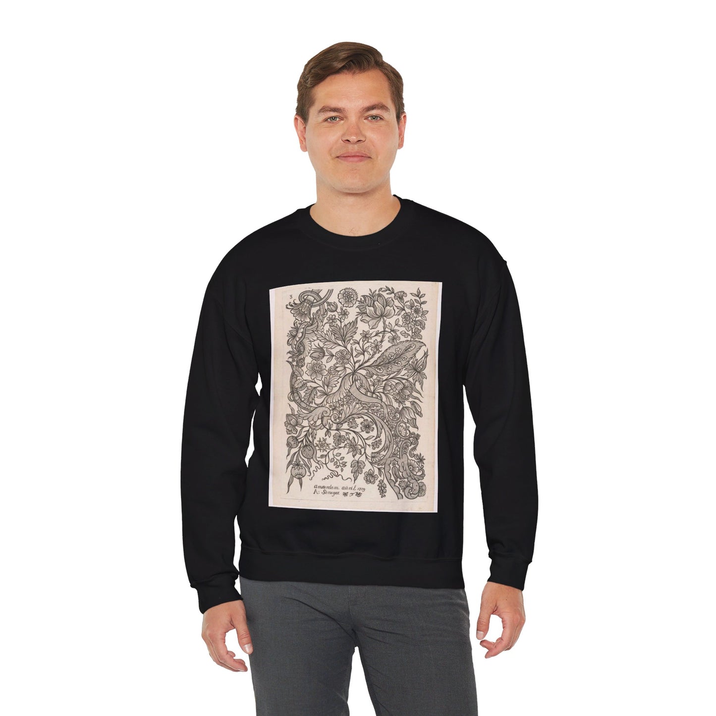 Alexander Senegat - Ontwerp voor textiel Black Heavy Blend Adult Crew Neck SweatShirt