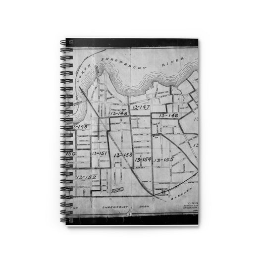 1940 Census Enumeration District Maps - New Jersey - Monmouth County - Red Bank - ED 13-145 - ED 13-156 Spiral Bound Ruled Notebook with Printed Cover
