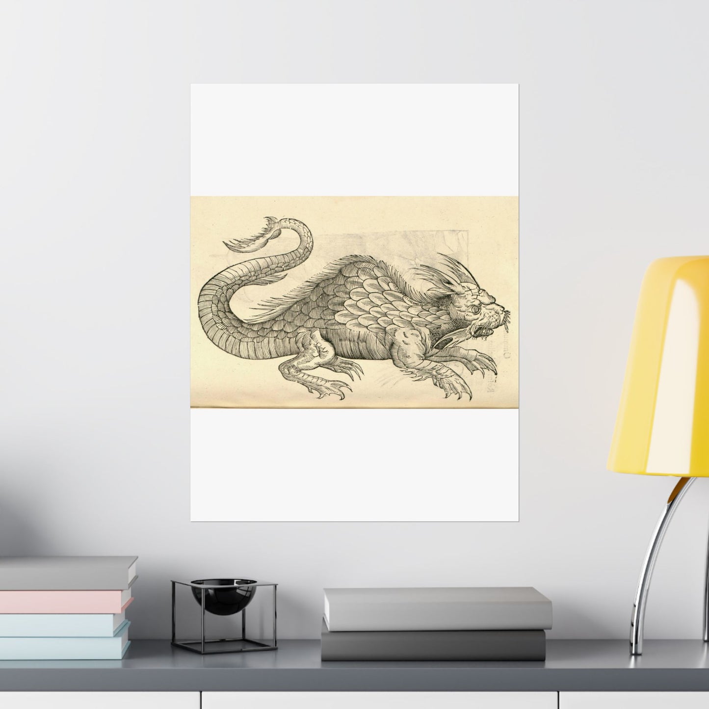 Orobonis Piscis effigies - Public domain portrait drawing  High Quality Matte Wall Art Poster for Home, Office, Classroom