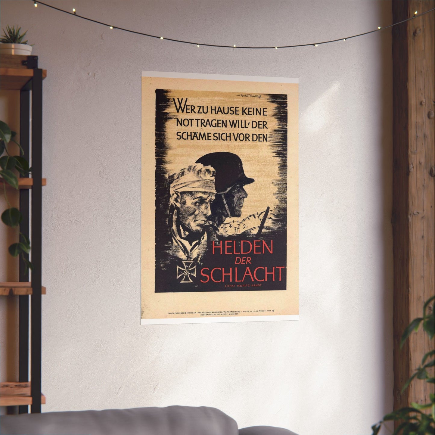 Wochenspruch der NSDAP 16 August 1942 High Quality Matte Wall Art Poster for Home, Office, Classroom