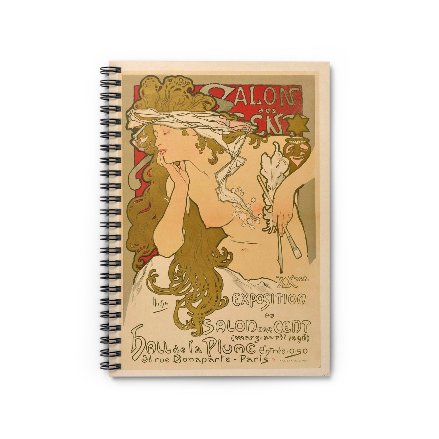 Salon des Cent (20) - mars 1896 Spiral Bound Ruled Notebook with Printed Cover