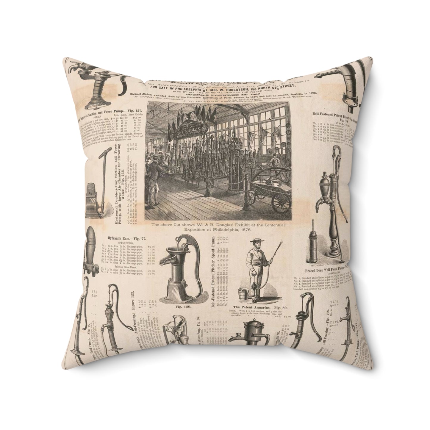 W. & B. Douglas, the oldest and most extensive manufacturers in the world of pumps Decorative Accent Square Pillow