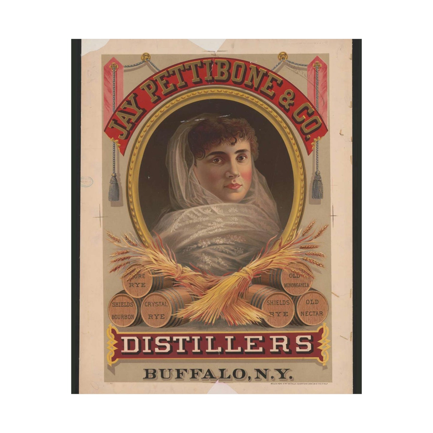 Jay Pettibone & Co., distillers, Buffalo, N.Y High Quality Matte Wall Art Poster for Home, Office, Classroom