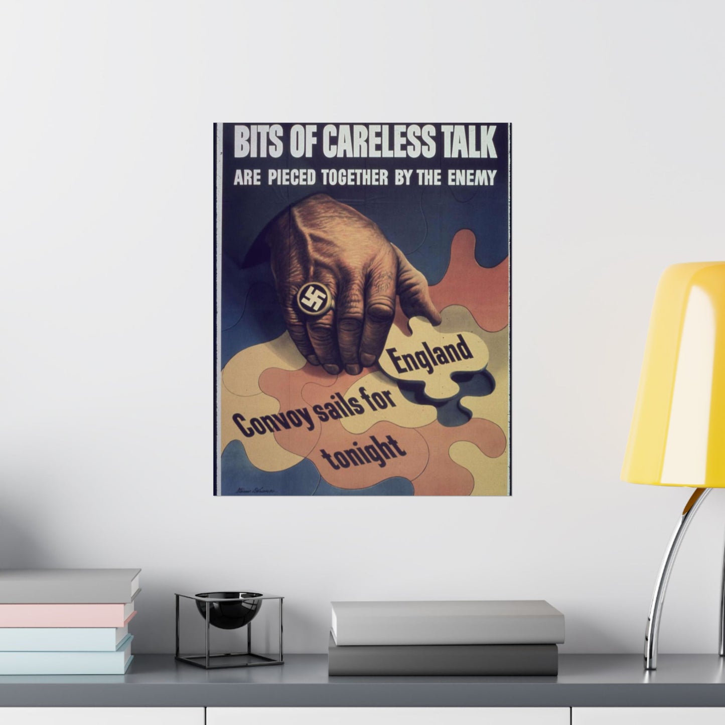 "Bits of careless talk are pieced together by the enemy" - NARA - 513972 High Quality Matte Wall Art Poster for Home, Office, Classroom