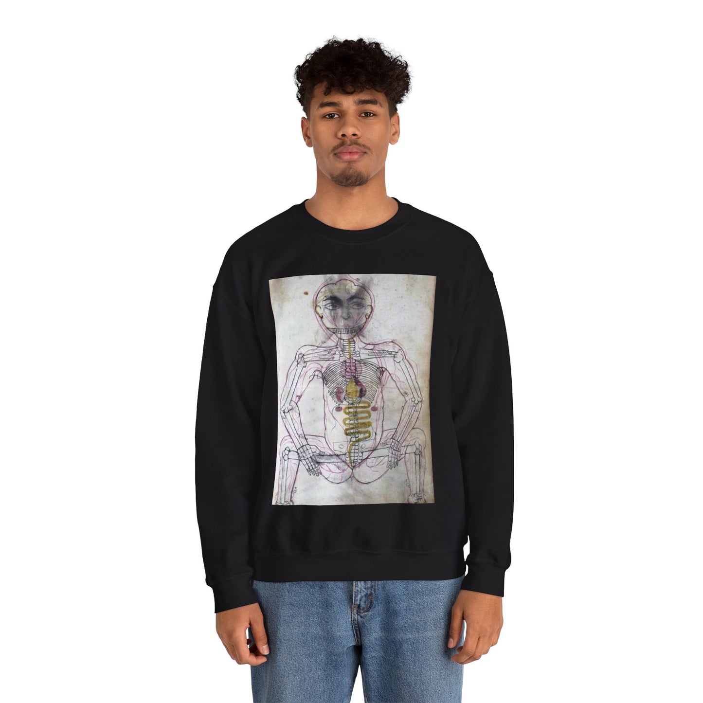 Skeleton of a human from Kifayeyi-Mansuri Black Heavy Blend Adult Crew Neck SweatShirt