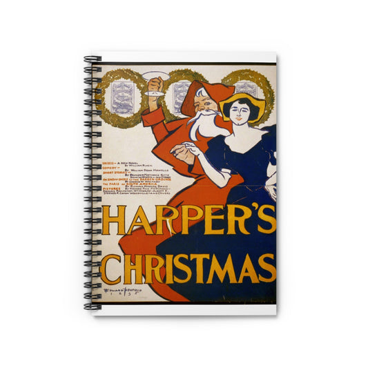 Edward Penfield - Harper's [for] Christmas, Art Nouveau Poster Spiral Bound Ruled Notebook with Printed Cover