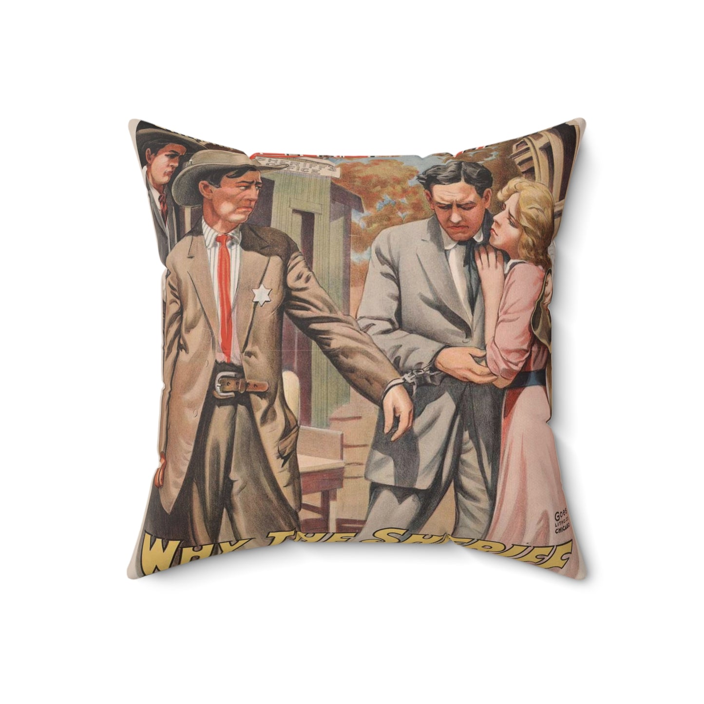 Why the sheriff is a bachelor The fragile reward of duty. Decorative Accent Square Pillow