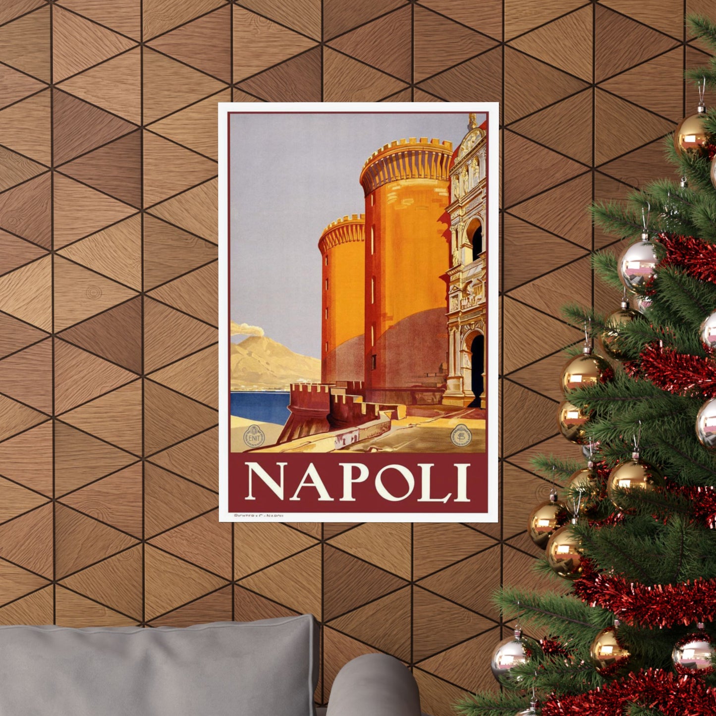 Napoli. Vintage Travel Poster., Italy High Quality Matte Wall Art Poster for Home, Office, Classroom