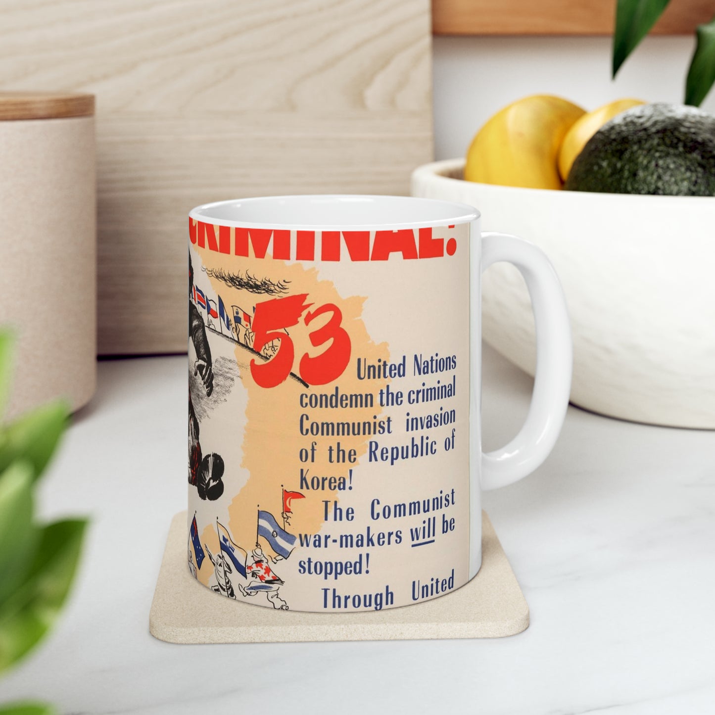 Stop Criminal!, Cold War American Propaganda poster Beautiful Novelty Ceramic Coffee Mug 11oz