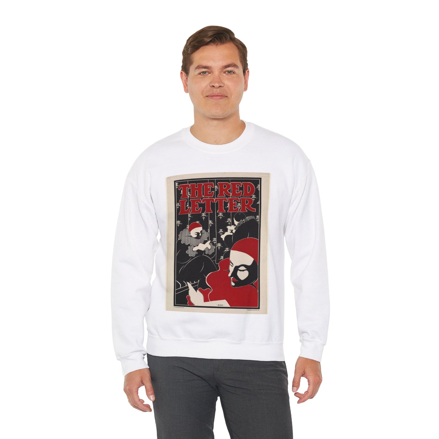 The red letter, Art Nouveau poster White Heavy Blend Adult Crew Neck SweatShirt