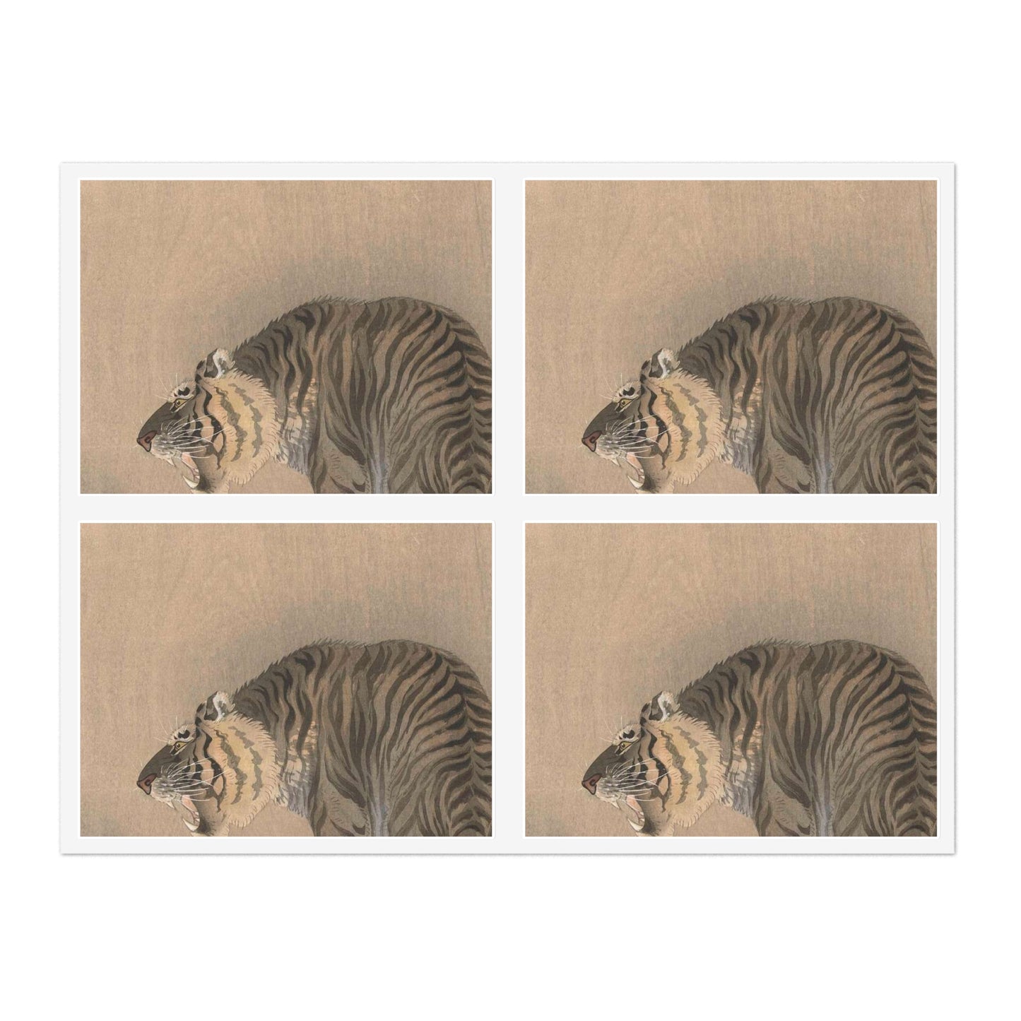 Brullende tijger, Ohara Koson - Rijksmuseum public domain dedication image Laminated UV Protective Vinyl Stickers