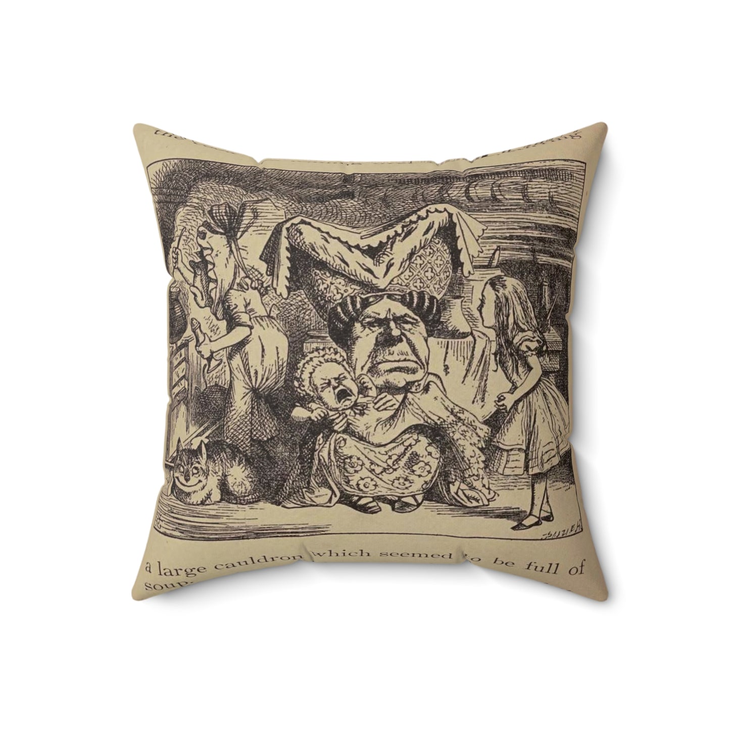 Alice's adventures in Wonderland, Decorative Accent Square Pillow