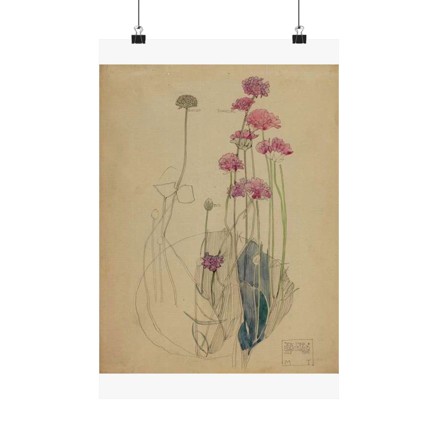 Sea Pink - Holy Island - Charles Rennie Mackintosh - 1901 High Quality Matte Wall Art Poster for Home, Office, Classroom