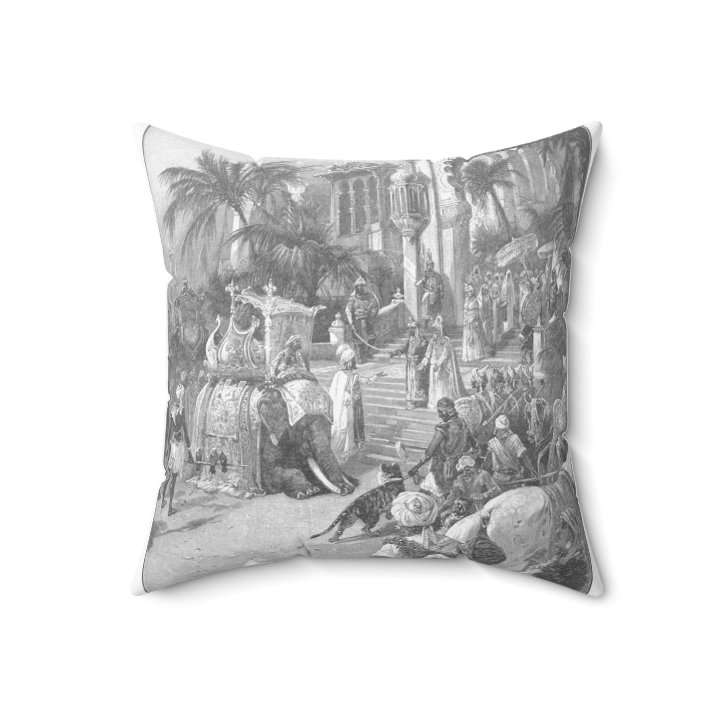 Journey to the East - Nicolas II Asia Tour by Ukhtomsky Decorative Accent Square Pillow