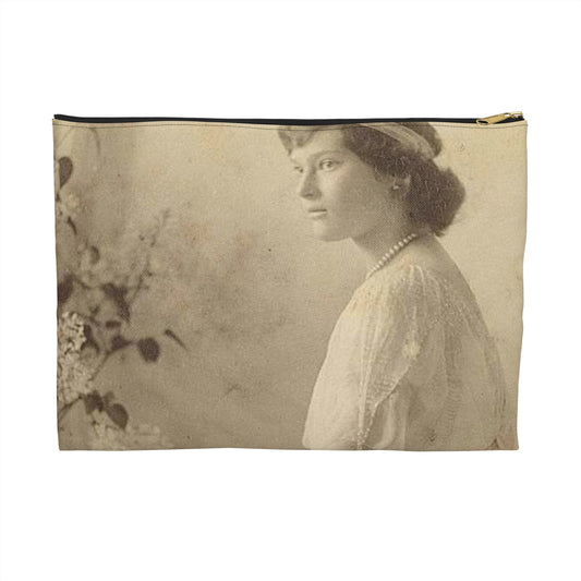 Tatyana Nikolaevna 1914 - Public domain portrait print Large Organizer Pouch with Black Zipper