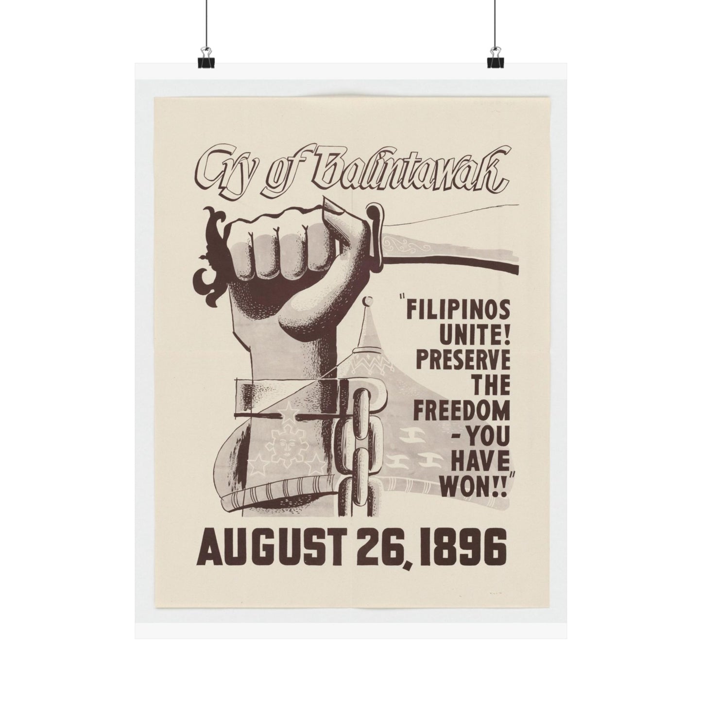 Cry of Balintawak - Drawing. Public domain image. High Quality Matte Wall Art Poster for Home, Office, Classroom