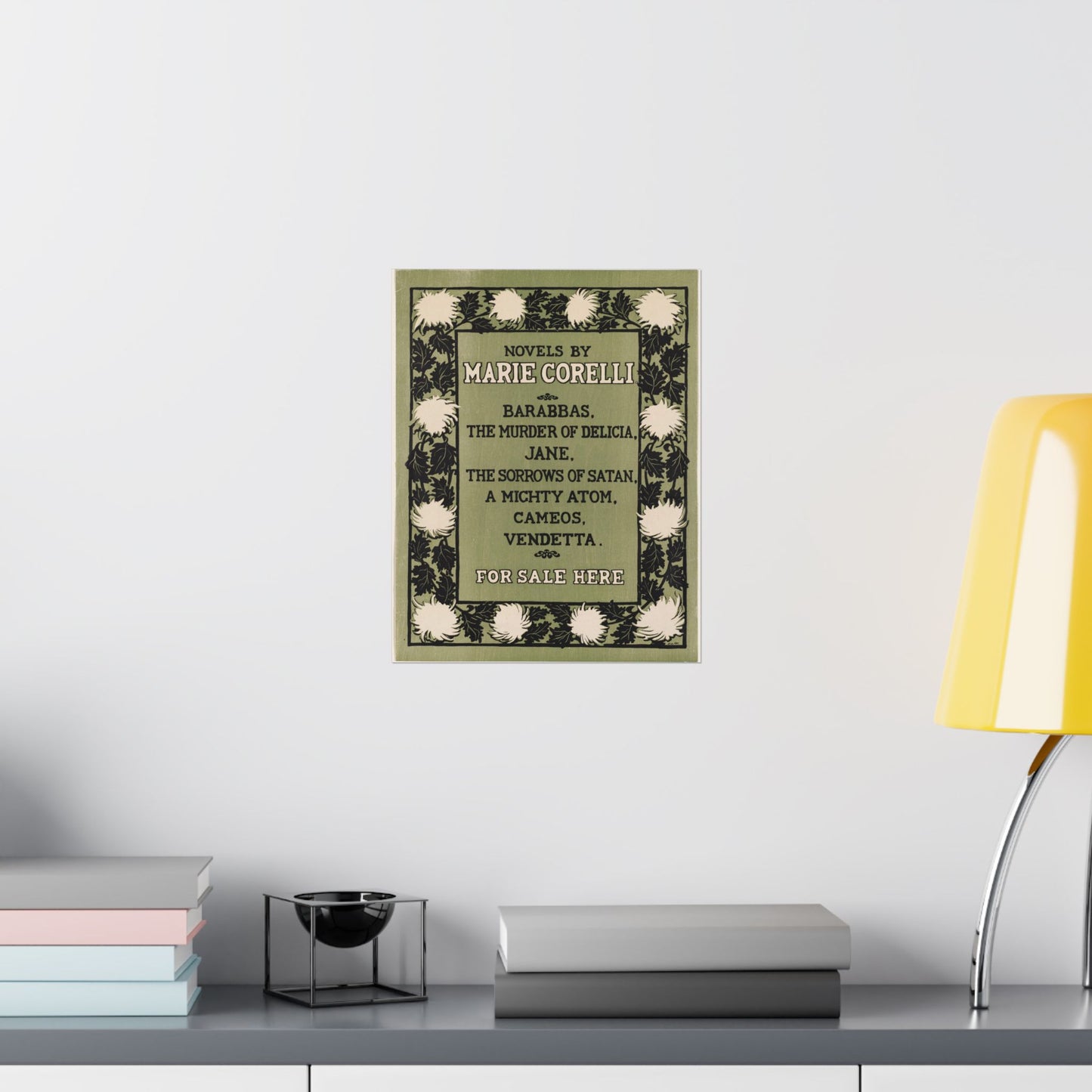 Novels by Marie Corelli, Art Nouveau poster High Quality Matte Wall Art Poster for Home, Office, Classroom