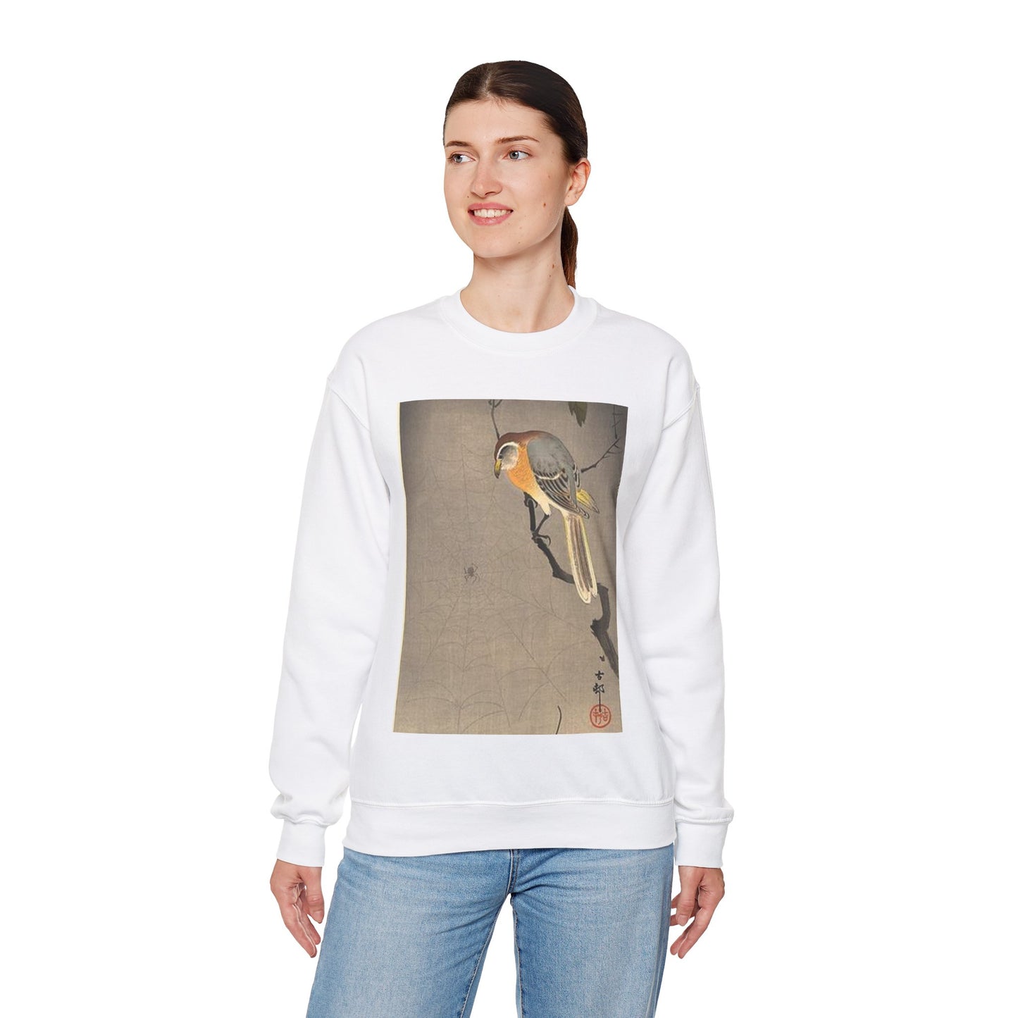 Koson - the-spiderweb, Ohara Koson White Heavy Blend Adult Crew Neck SweatShirt