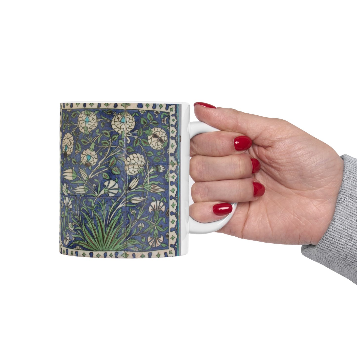 Tile Panel, 15th century - Public domain photo of museum object Beautiful Novelty Ceramic Coffee Mug 11oz