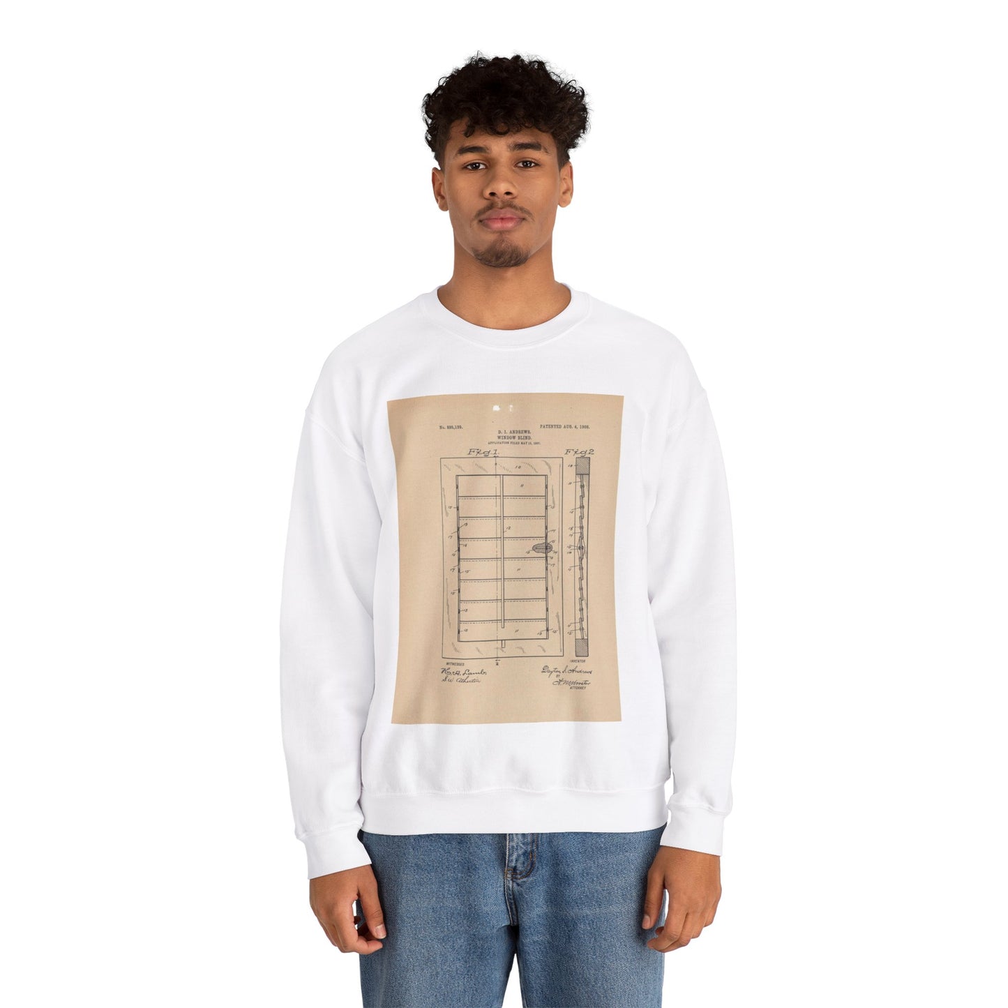 Patent Drawing of Engine - for a Window Blind Public domain  image White Heavy Blend Adult Crew Neck SweatShirt