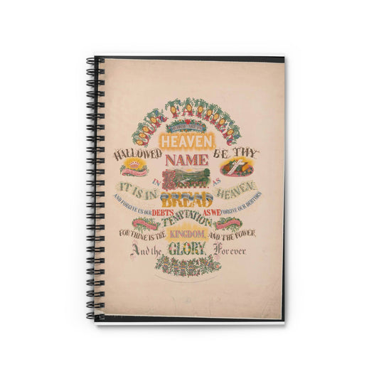 Our Father which art in Heaven - Public domain dedication image Spiral Bound Ruled Notebook with Printed Cover